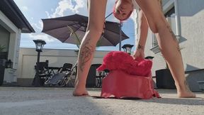 MY TEDDY BECOMES MY OUTDOOR TOILET – PEE HUMILIATION & BOOTY SQUASH