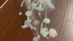 Asian Crossdresser Cums on Acrylic and eats it - S003