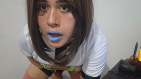 full version: cute face brown big dick white femboy in ben tennyson cosplay jerking off and squeezing her tits