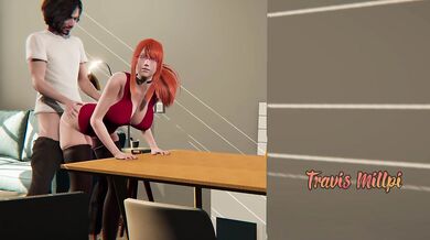 Blonde masturbates while watching husband fuck another's ass