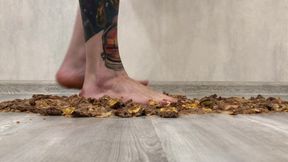 Tattooed girl crushing Royl burgers