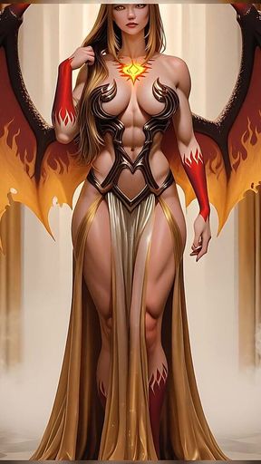 Elegant Tajik Succubus Queen with Floor-length Silver Hair on Foggy Terrace