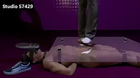 Shoe-smelling Femdom Footjob in Socks And Bare Feet, BDSM