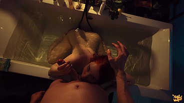 Homemade. Sex in the bathroom. Cum in pussy and then in mout -