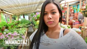 Brunette Andrea Flores blows and gets plowed good in cute pickup & fuck