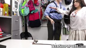 Office Security Guard Gives Blowjob & Stuffs MILF in Uniform