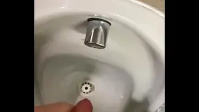 Wanking Hard in Public Toilets Ends With Massive Cumshot