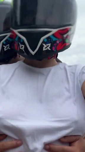 Picking up my favorite DIDI client without a bra!   Clip 2