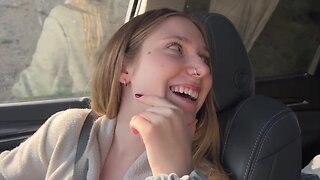 We picked up a cute twink and fucked him in the car with my busty GF