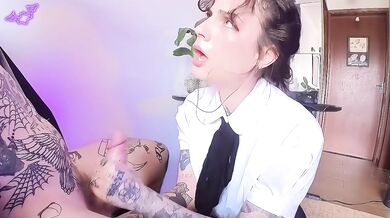 A goth girl that makes your dick melt, Blowjob rimjob cumshot compilation