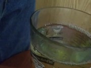 Filling a glass for Pup Abra