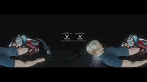 Double Blowjob with Harley Quinn and Catwoman (DC comics parody)