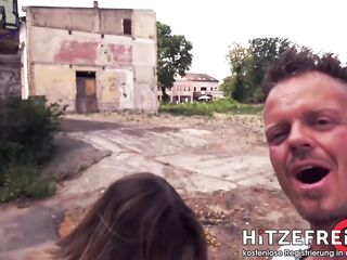 Risky Public Sex in Abandoned Place with Hawt Blond Curvy Chick