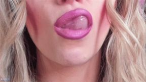 Mauve Pink Lipstick Lip Licking (HD) WMV