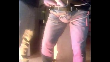 pee desperation: tied up by his flatmate, this guy tries to resist while his cock and balls are played with. He gets a boner and finally wets himself