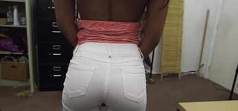 Beautiful small melons woman hammered from behind in p