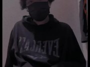 Cute Doomer Femboy shows off while listening to Viking Metal