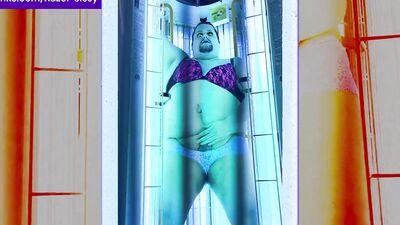 Chub Sissy in a Tanning Booth!