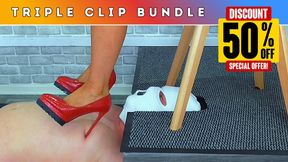 Nipple Destruction Under Three Pairs Of My Platform Stilettos (255) - Triple Bundle - 50% Discount!!! - Nipple Chest Trample Trampling Crushing Crush Heel Shoe Fetish FemDom Humiliation