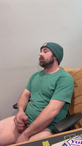 Playing with my big uncut cock