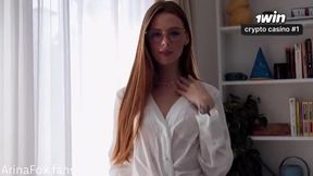 Office Temptress in Stockings Gets Her Wild Desires Fulfilled - ArinaFox's Steamy Encounter!