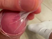 Polish straight scally Master he jerks off to a condom and smelly socks scally chav lad slave stinky