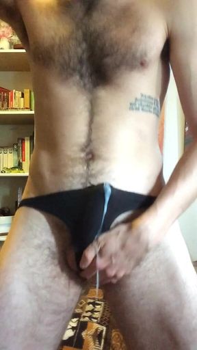 Rubbing my skinny dick through panties
