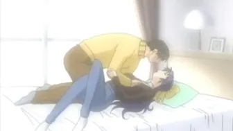 Busty hentai slut eagerly rides a thick throbbing cock
