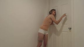 Desperate girlfriend pees in frustration