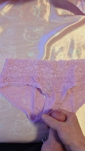Small teen lace panty cumshot