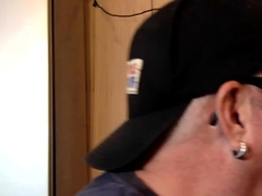 Gloryhole bottom DILF fucked after oral