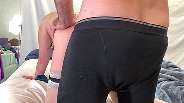 Stepmom helps stepson cum in the morning