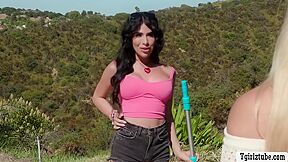 Sexy Trans Pool Girl Avery Fucks Hot Blonde River