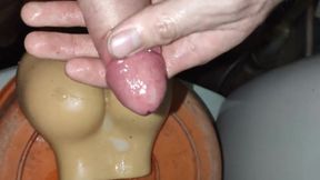 Flooded vagina with oil and fuck her