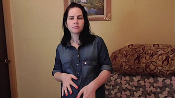 Hot brunette Anna strips and masturbates