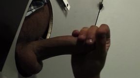 Hungry dude swallows cock in gloryhole action