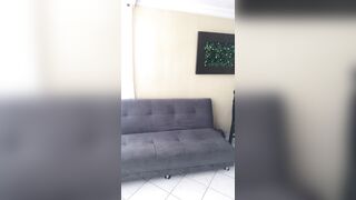 beautiful Cuban gives me a wonderful blowjob on the couch