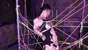 Halloween Special - Elbows touching Spider Net Predicament Bondage Challenge for Roxy - Part 3 mp4 SD