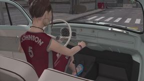 1967 VW Beetle Cranking Template - Sara in Flip Flops and Basketball Uniform 1080p
