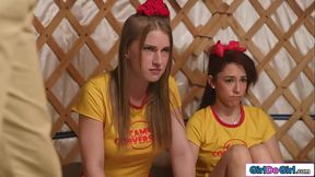 Big tits teen send to a ruthless lesbian conversion bootcamp