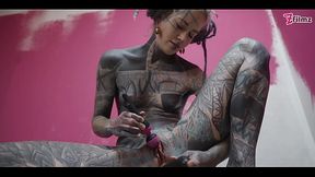 Anal Stretching, Gape in Work Clothes Squirt and Paint