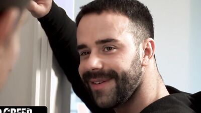 Hairy man fucks that twink in face and ass under the shower