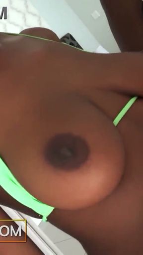 Amateur Big Tits African Babe Rides American Big White Cock   Clip 1