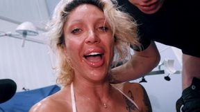 Big-titted blonde bimbo takes huge cock in her ass