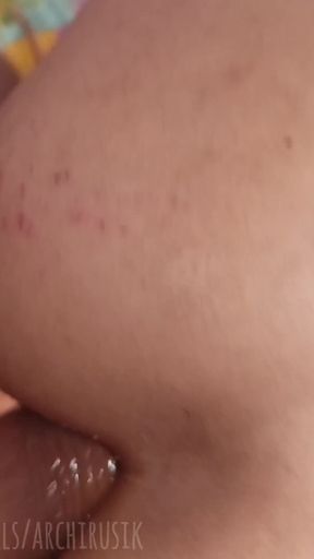 An obedient young femboy eats cum with his ass and mouth fucks like a whore !