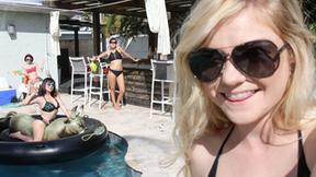 ”Nude tanning leads to cunt eating foursome”