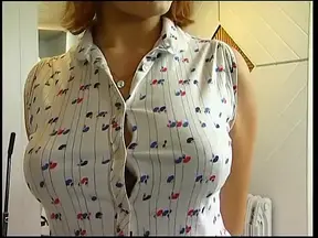 Hairy big-titted cutie rubs her juicy snatch at the casting couch