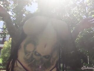 I creampied my sexy concupiscent wife in the garden