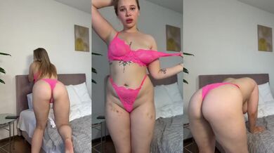 Hot blonde hottie with perfect big tits gushes from her pink pussy solo session