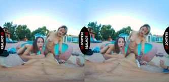 Cute Blonde Beauties' Wild Passion in Threesome VR Heat